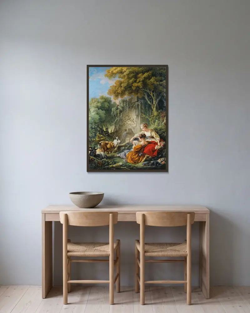 Das Lesen des Briefes von François Boucher gerahmt an einer Wand