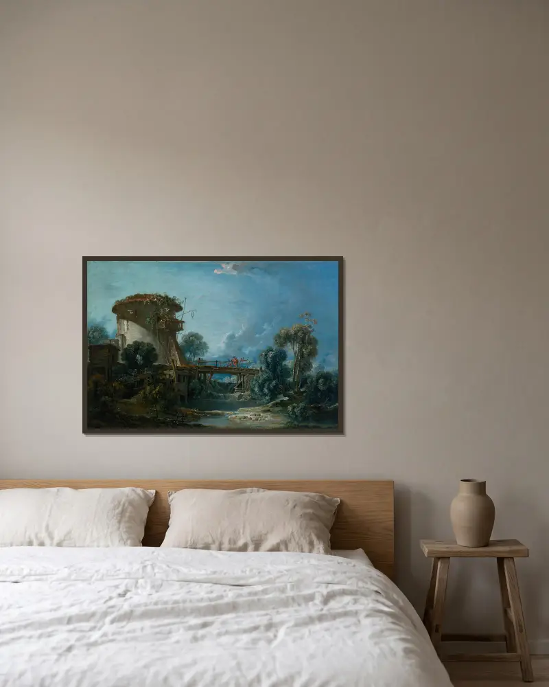 Der Taubenschlag von François Boucher gerahmt an einer Wand