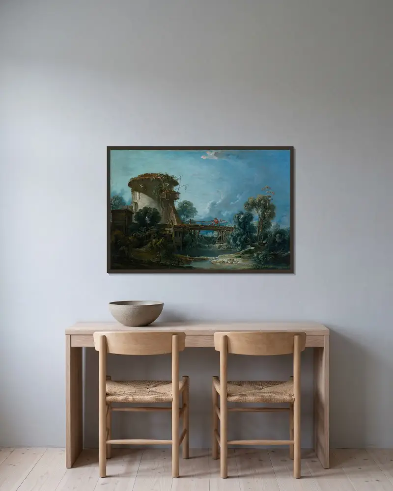 Der Taubenschlag von François Boucher gerahmt an einer Wand