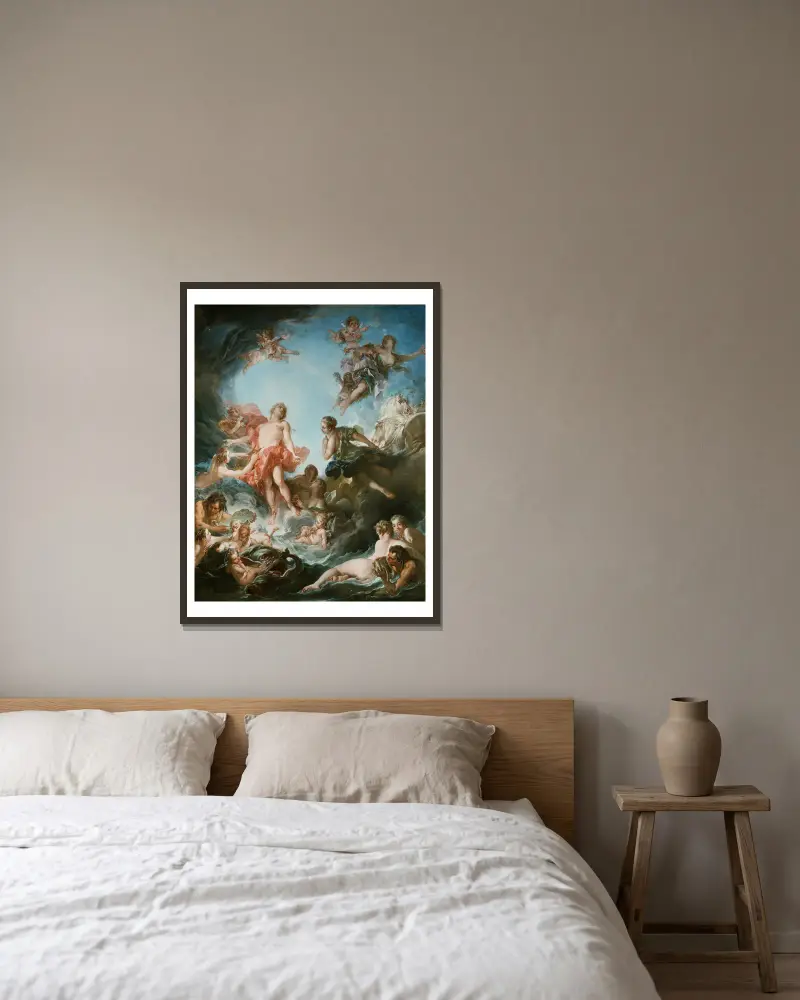 Der Sonnenaufgang von François Boucher gerahmt an einer Wand
