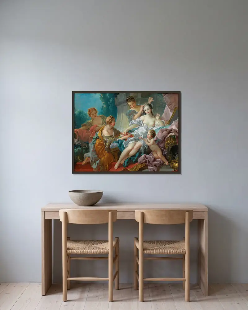 Venus toalett av François Boucher inramad på en vägg