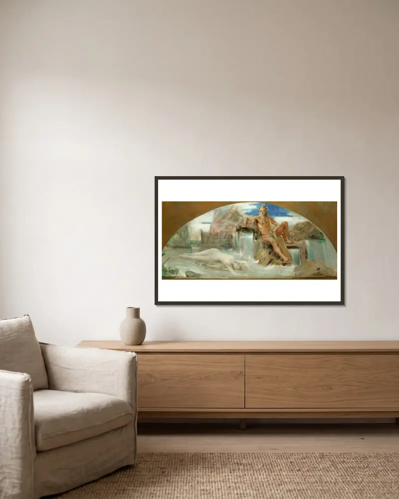 Die Saône und die Rhône von Léon François Comerre gerahmt an einer Wand
