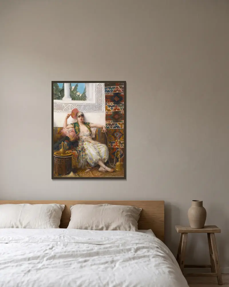 Odalisque – nr 1 av Léon François Comerre inramad på en vägg