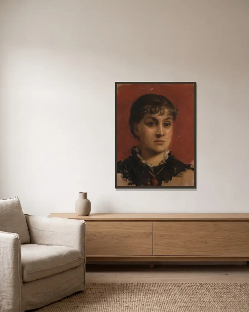 Porträt von Jacqueline Comerre-Paton von Léon François Comerre gerahmt an einer Wand
