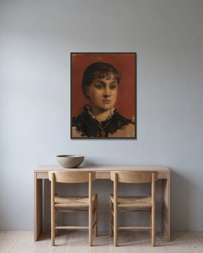 Porträt von Jacqueline Comerre-Paton von Léon François Comerre gerahmt an einer Wand