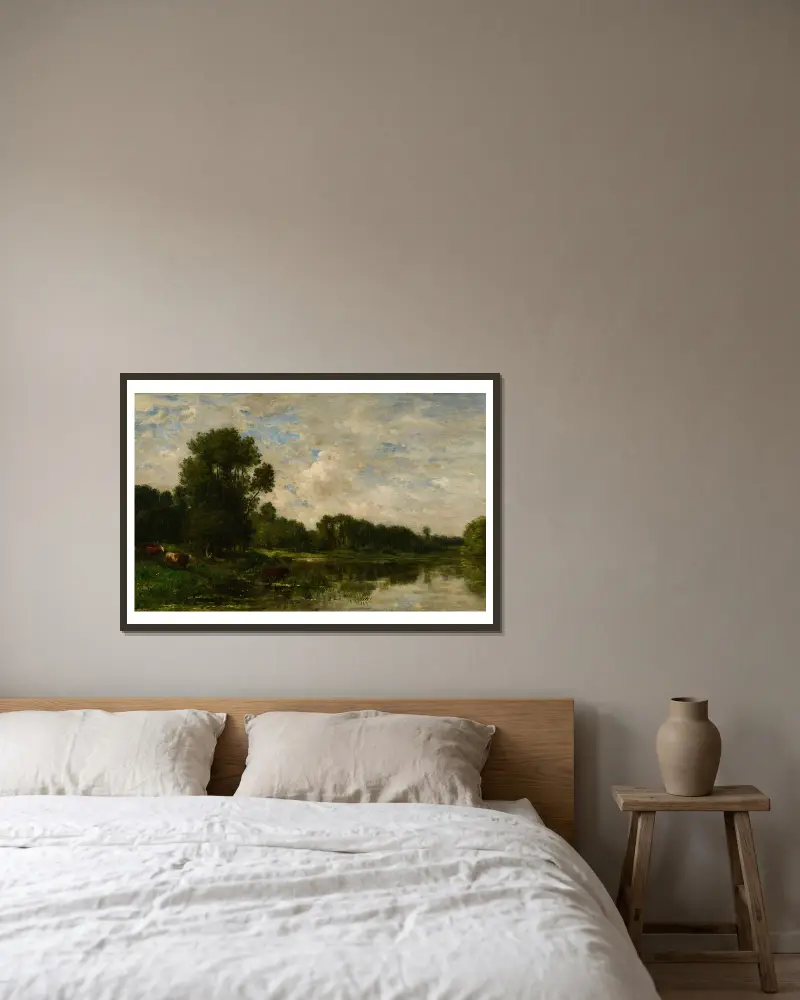Břehy Oise, 1860 – Nr. 2, Charles François Daubigny v rámu na stěně