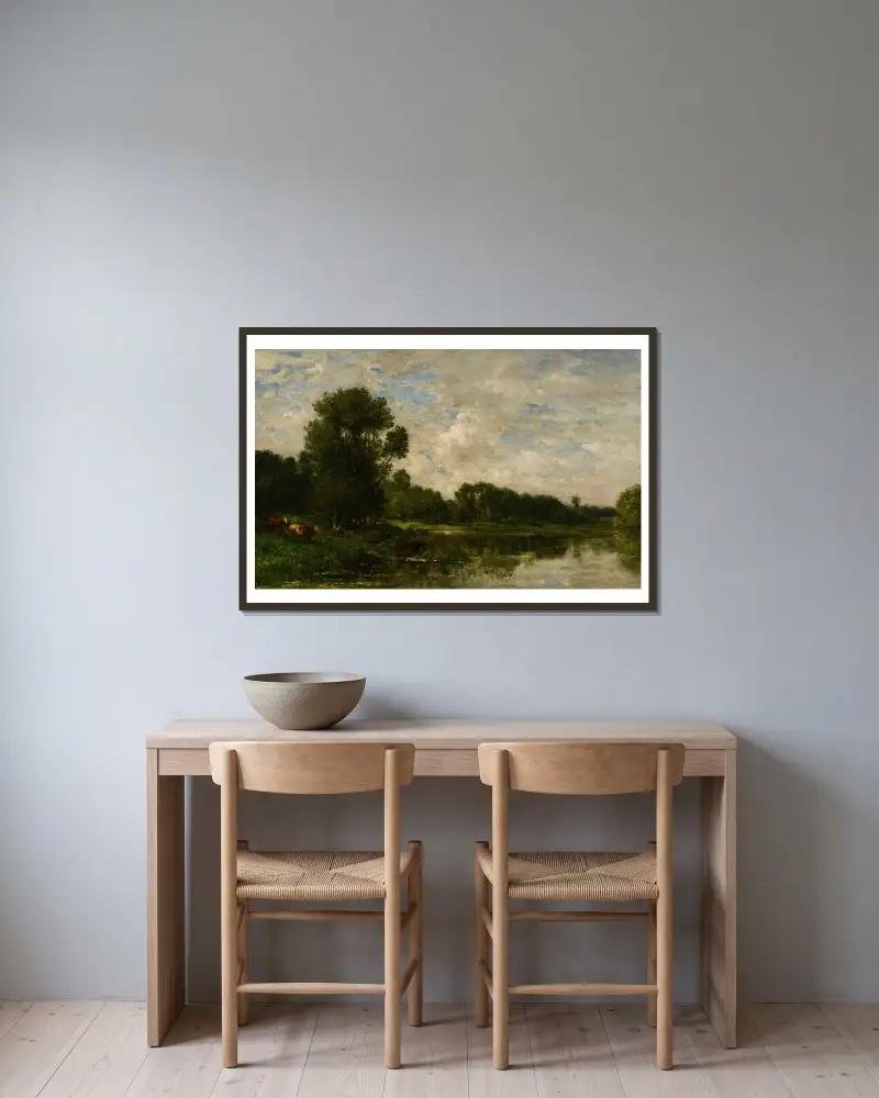 Břehy Oise, 1860 – Nr. 2, Charles François Daubigny v rámu na stěně