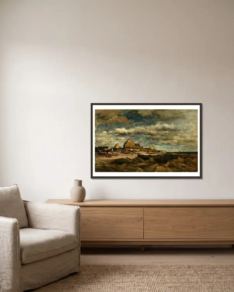 Vjezd do Kérity, Charles François Daubigny v rámu na stěně