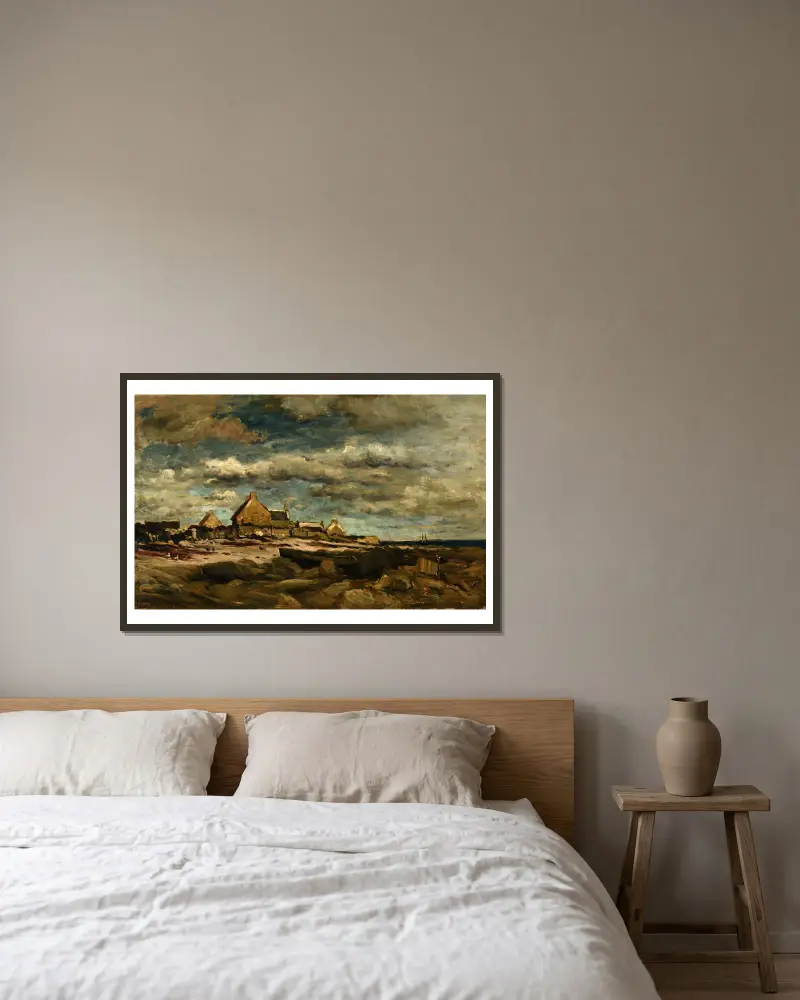 Vjezd do Kérity, Charles François Daubigny v rámu na stěně