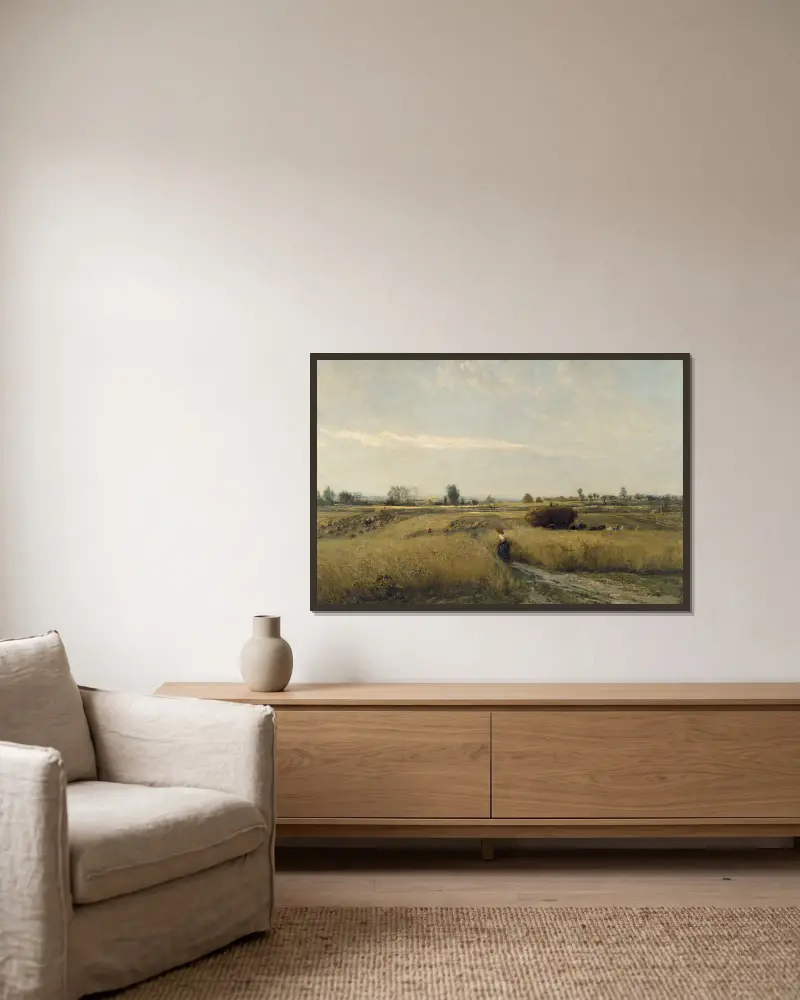 Żniwa, Charles François Daubigny w ramie na ścianie