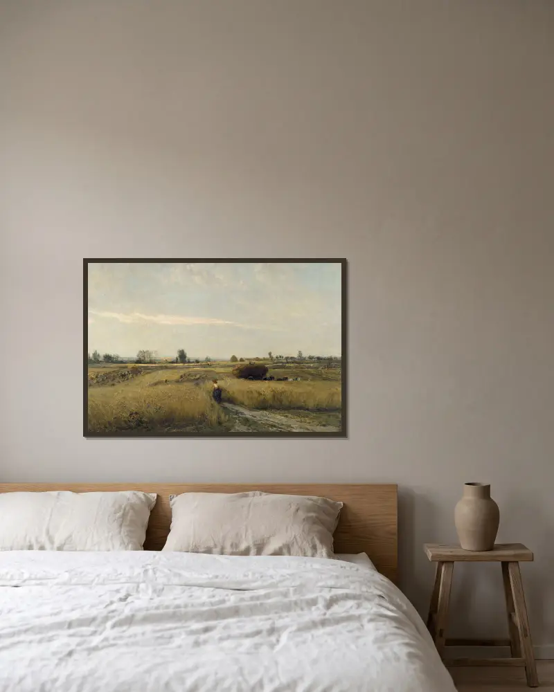 Żniwa, Charles François Daubigny w ramie na ścianie