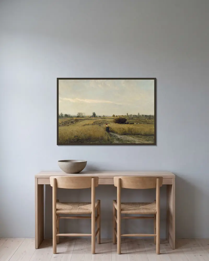 Żniwa, Charles François Daubigny w ramie na ścianie