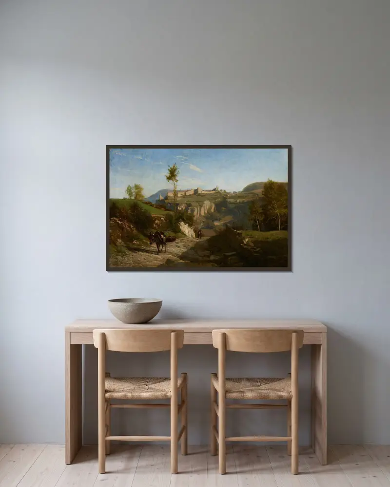 Krajina poblíž Crémieu, Charles François Daubigny v rámu na stěně