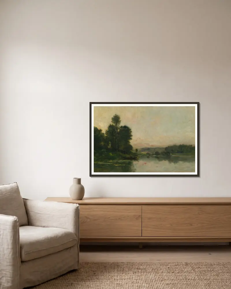 Zbocza Méry-sur-Oise, naprzeciw Auvers, Charles François Daubigny w ramie na ścianie