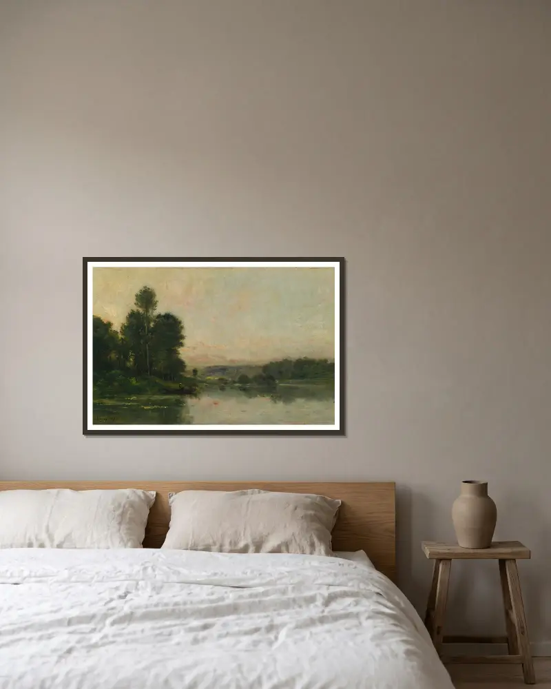 Zbocza Méry-sur-Oise, naprzeciw Auvers, Charles François Daubigny w ramie na ścianie
