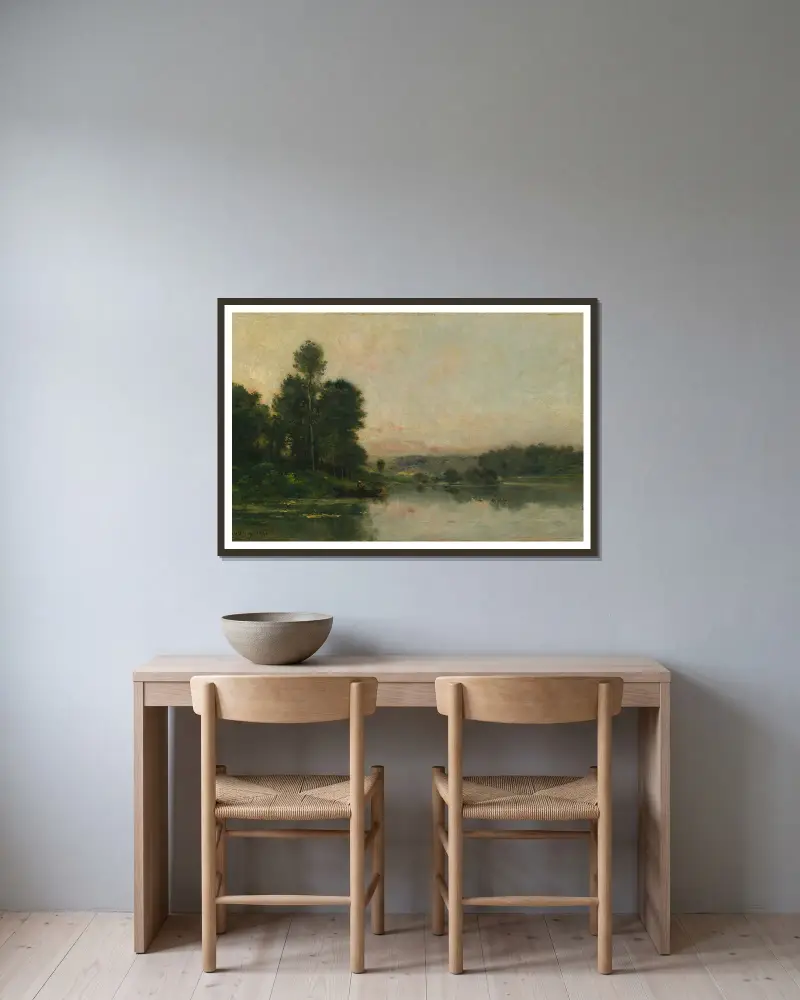 Zbocza Méry-sur-Oise, naprzeciw Auvers, Charles François Daubigny w ramie na ścianie