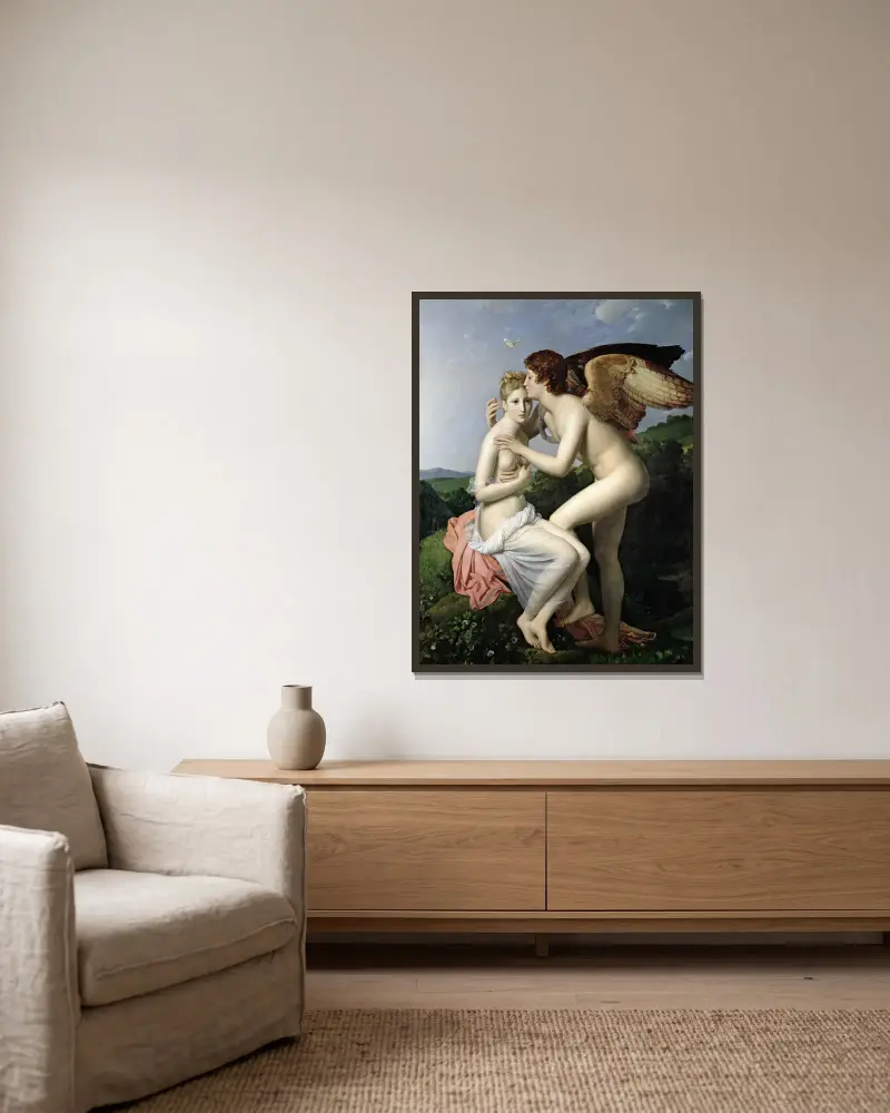 Amor und Psyche von François Gérard gerahmt an einer Wand