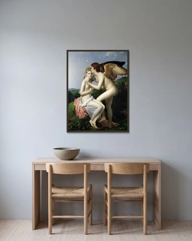 Amor und Psyche von François Gérard gerahmt an einer Wand