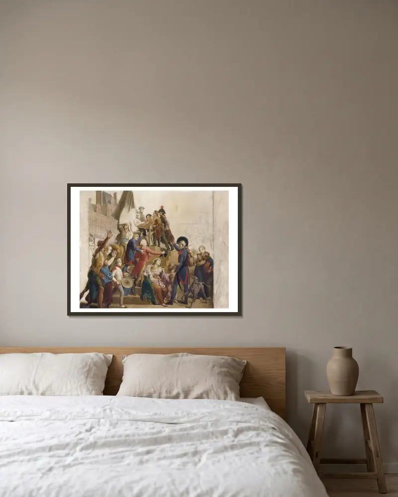 Das Vaterland in Gefahr von François Gérard gerahmt an einer Wand