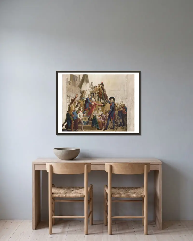 Das Vaterland in Gefahr von François Gérard gerahmt an einer Wand