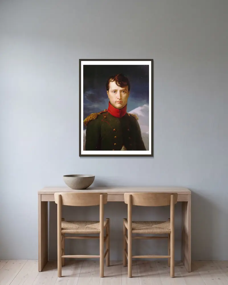 Napoléon Bonaparte som förste konsul av François Gérard inramad på en vägg