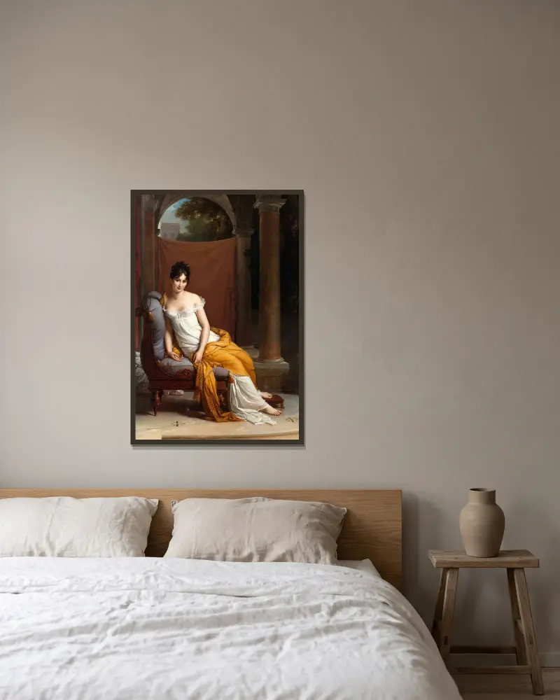 Porträt der Juliette Récamier, geborene Bernard von François Gérard gerahmt an einer Wand