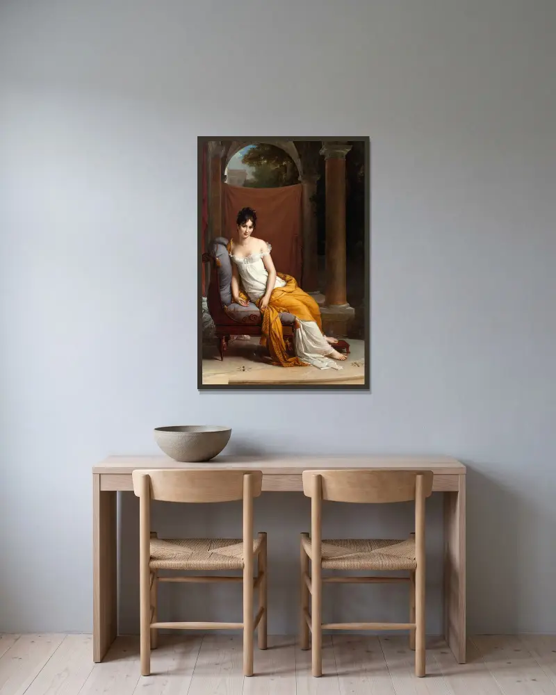Porträt der Juliette Récamier, geborene Bernard von François Gérard gerahmt an einer Wand