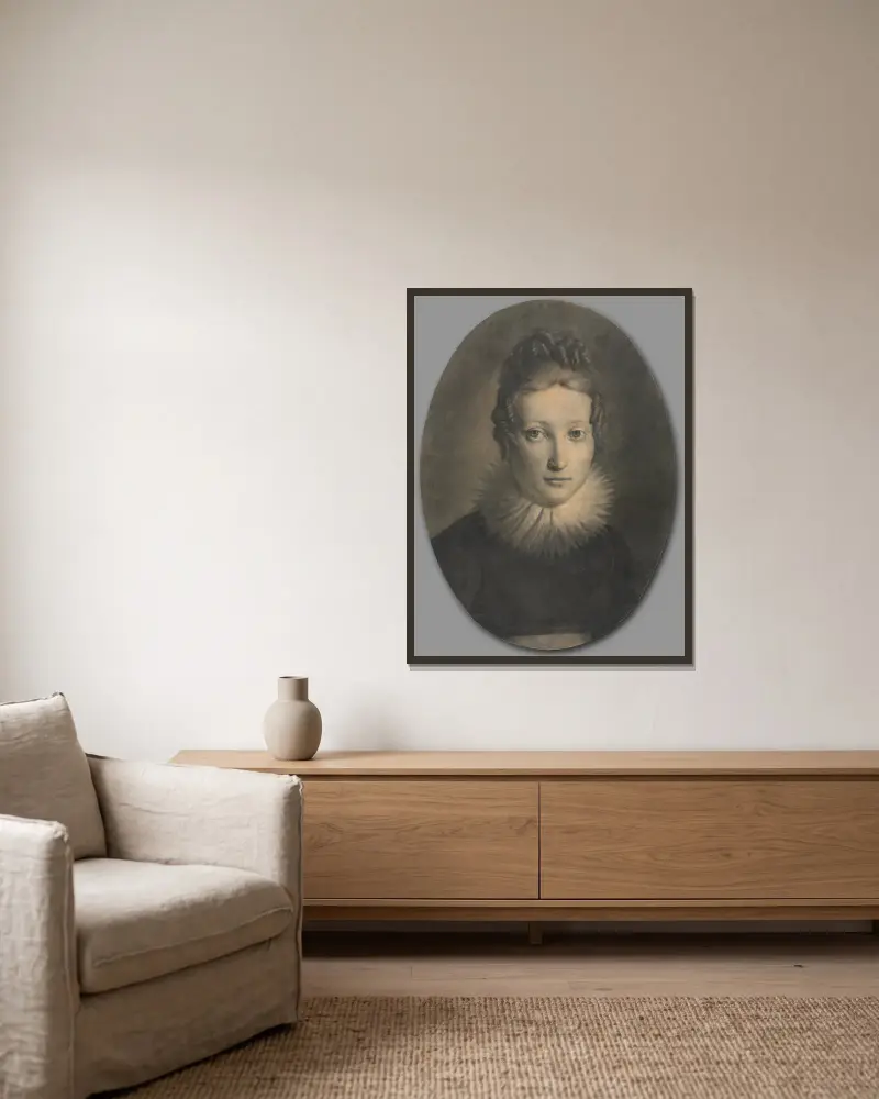 Porträtt av Marie-Louise, hertiginna av Parma av François Gérard inramad på en vägg