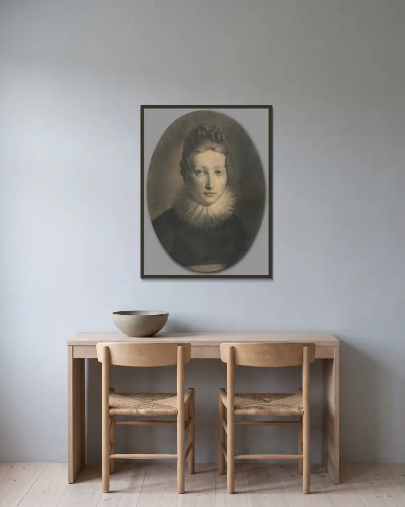 Porträtt av Marie-Louise, hertiginna av Parma av François Gérard inramad på en vägg