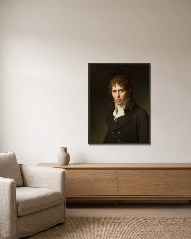 Porträt des Stanisław Mniszek von François Gérard gerahmt an einer Wand