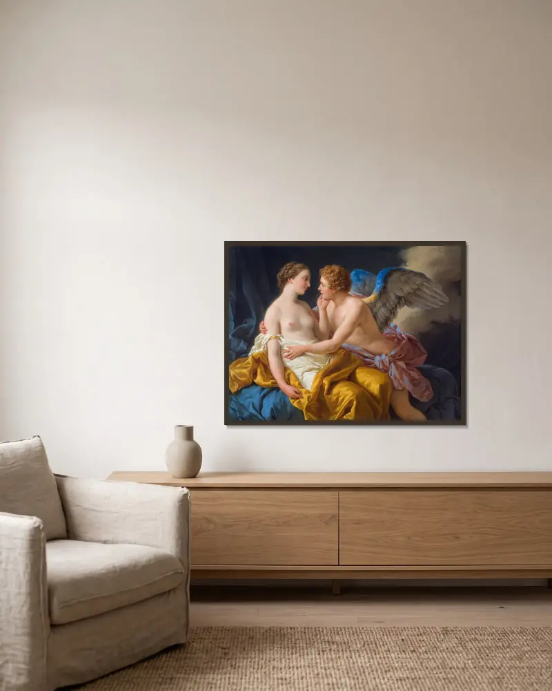 Amor i Psyche, Louis-Jean-François Lagrenée w ramie na ścianie