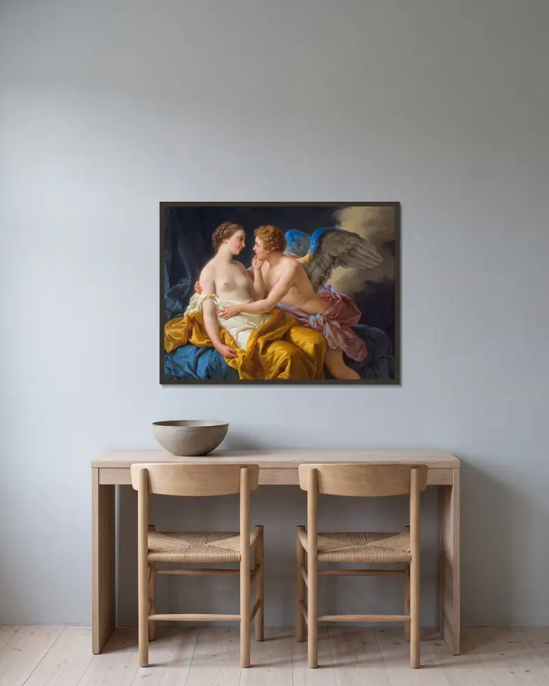 Amor i Psyche, Louis-Jean-François Lagrenée w ramie na ścianie