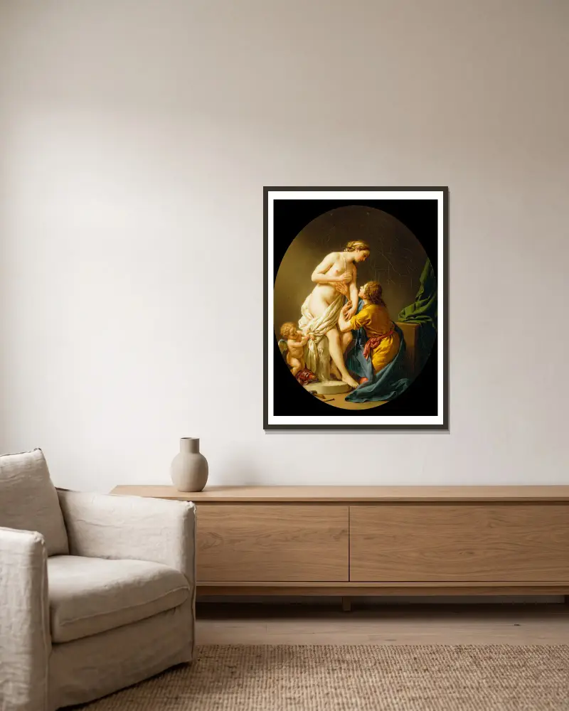 Pygmalion und Galatea von Louis-Jean-François Lagrenée gerahmt an einer Wand