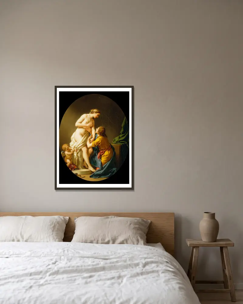 Pygmalion und Galatea von Louis-Jean-François Lagrenée gerahmt an einer Wand