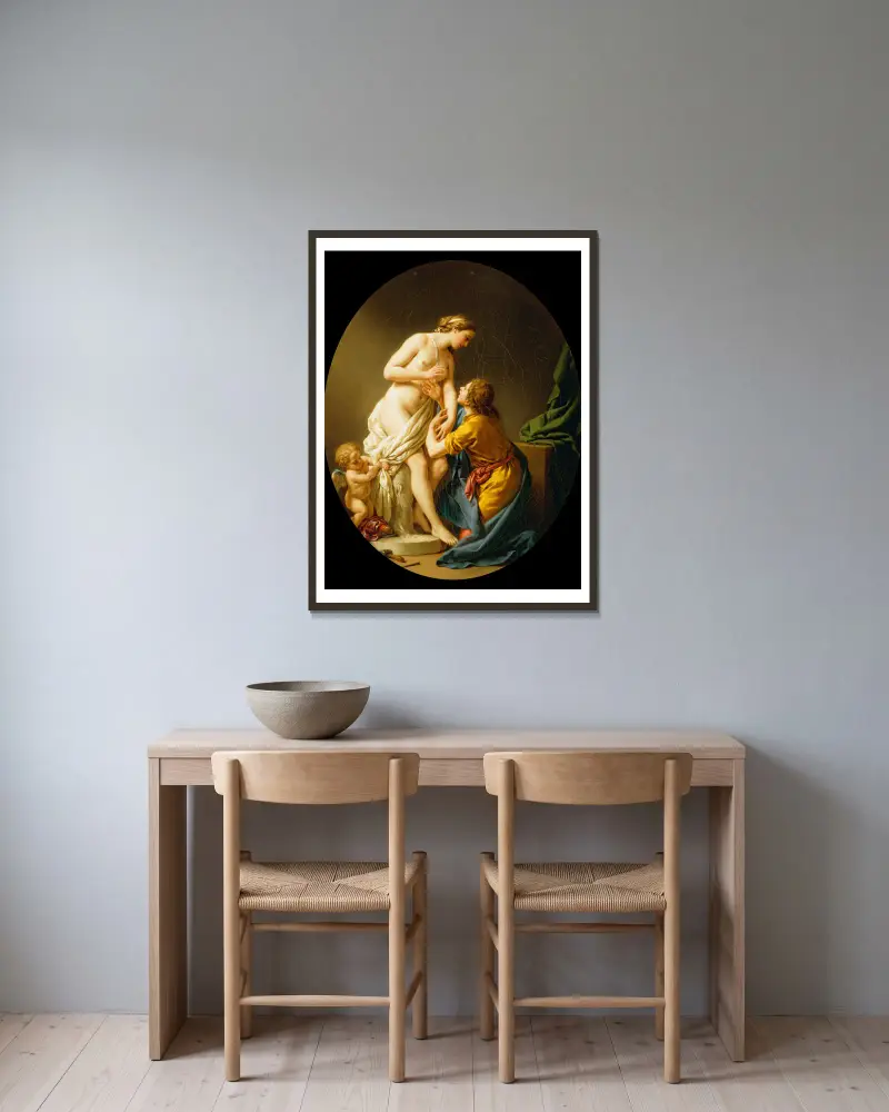 Pygmalion und Galatea von Louis-Jean-François Lagrenée gerahmt an einer Wand