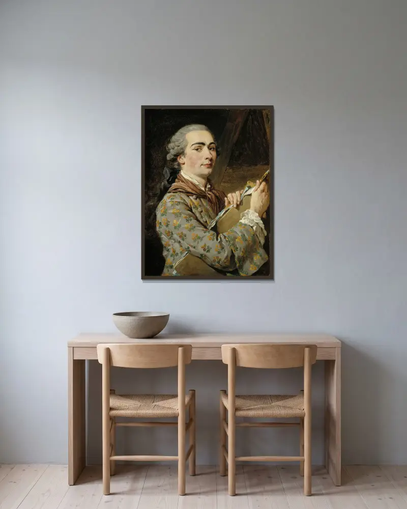 Autoportrét, Louis-Jean-François Lagrenée v rámu na stěně