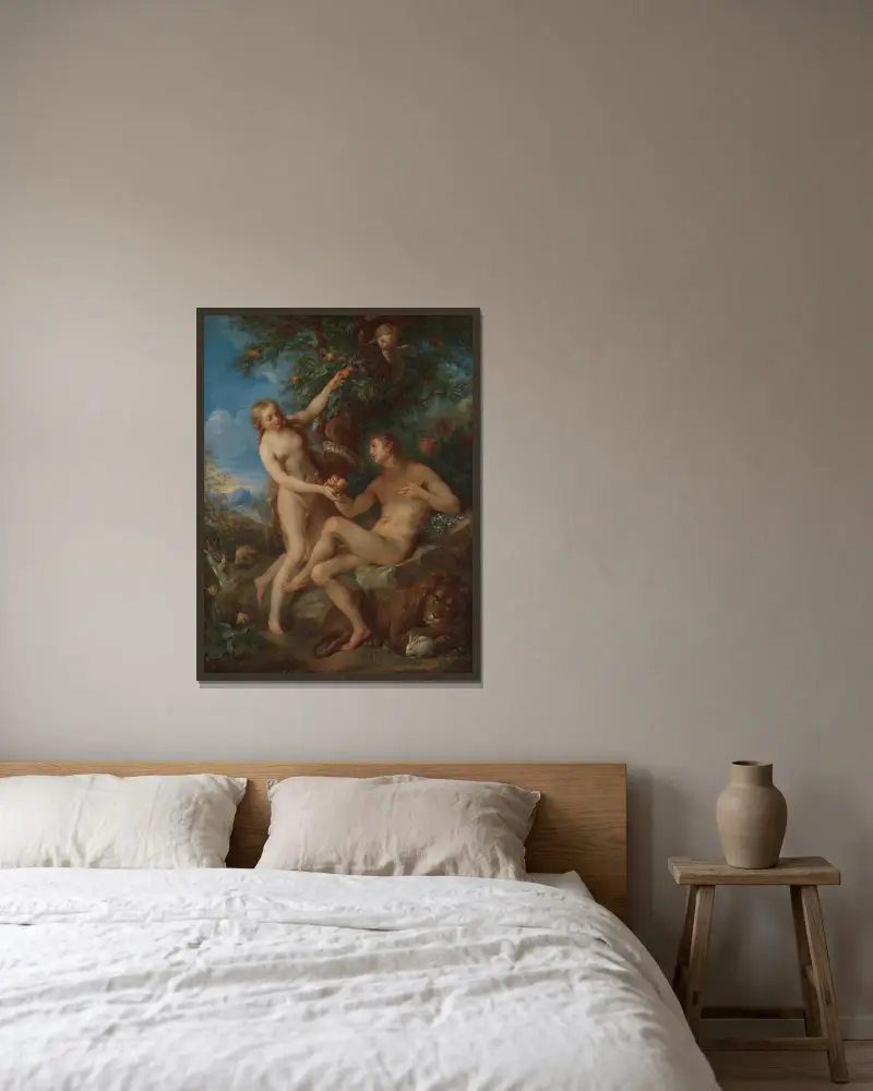 Adam a Eva, François Lemoyne v rámu na stěně
