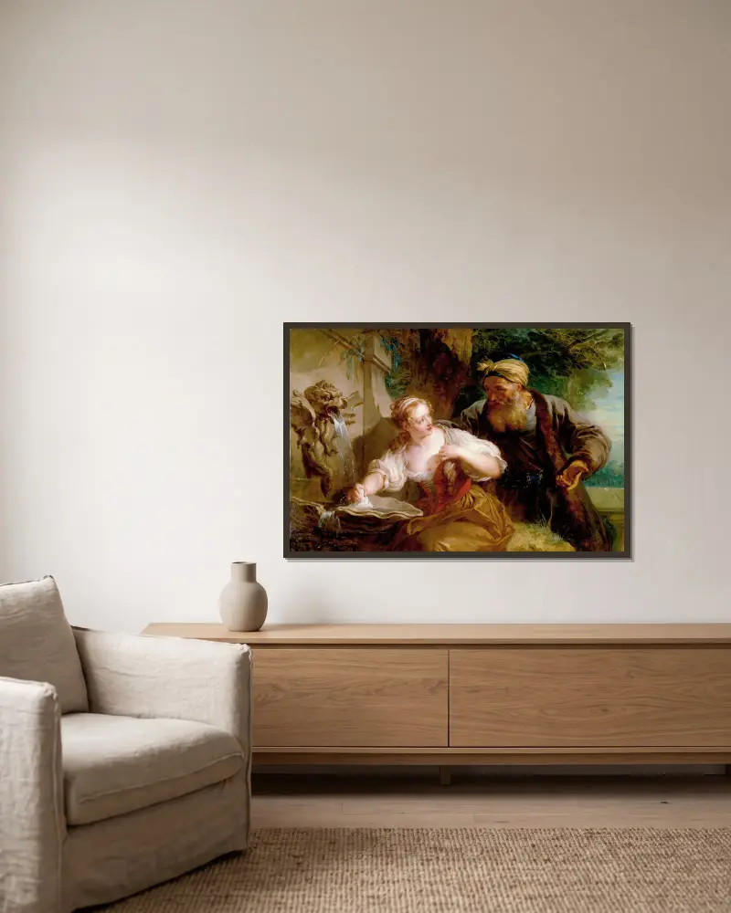 Der Liebesantrag von François Lemoyne gerahmt an einer Wand