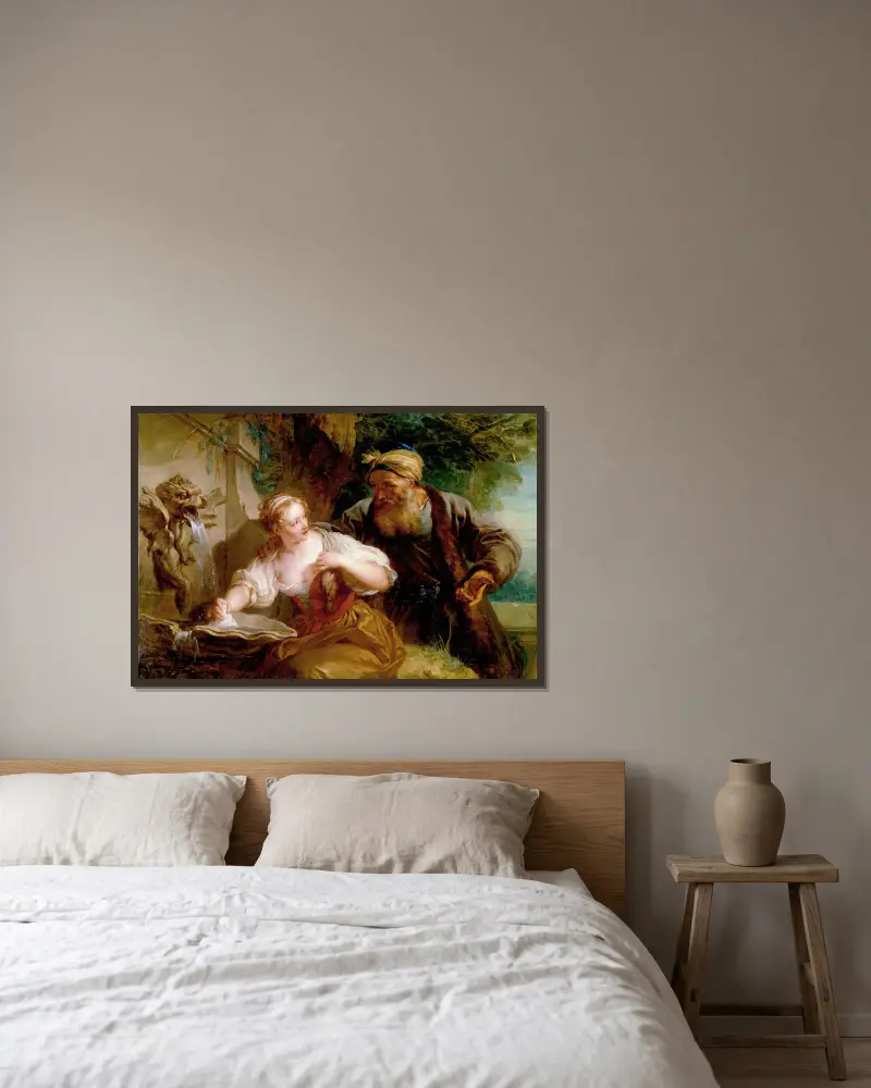 Der Liebesantrag von François Lemoyne gerahmt an einer Wand