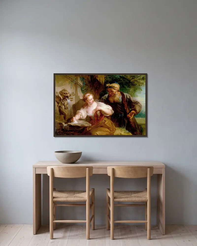 Der Liebesantrag von François Lemoyne gerahmt an einer Wand