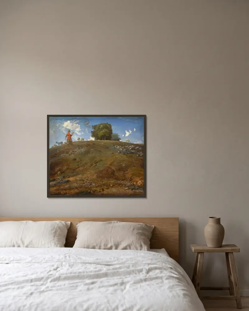 In der Auvergne von Jean-François Millet gerahmt an einer Wand
