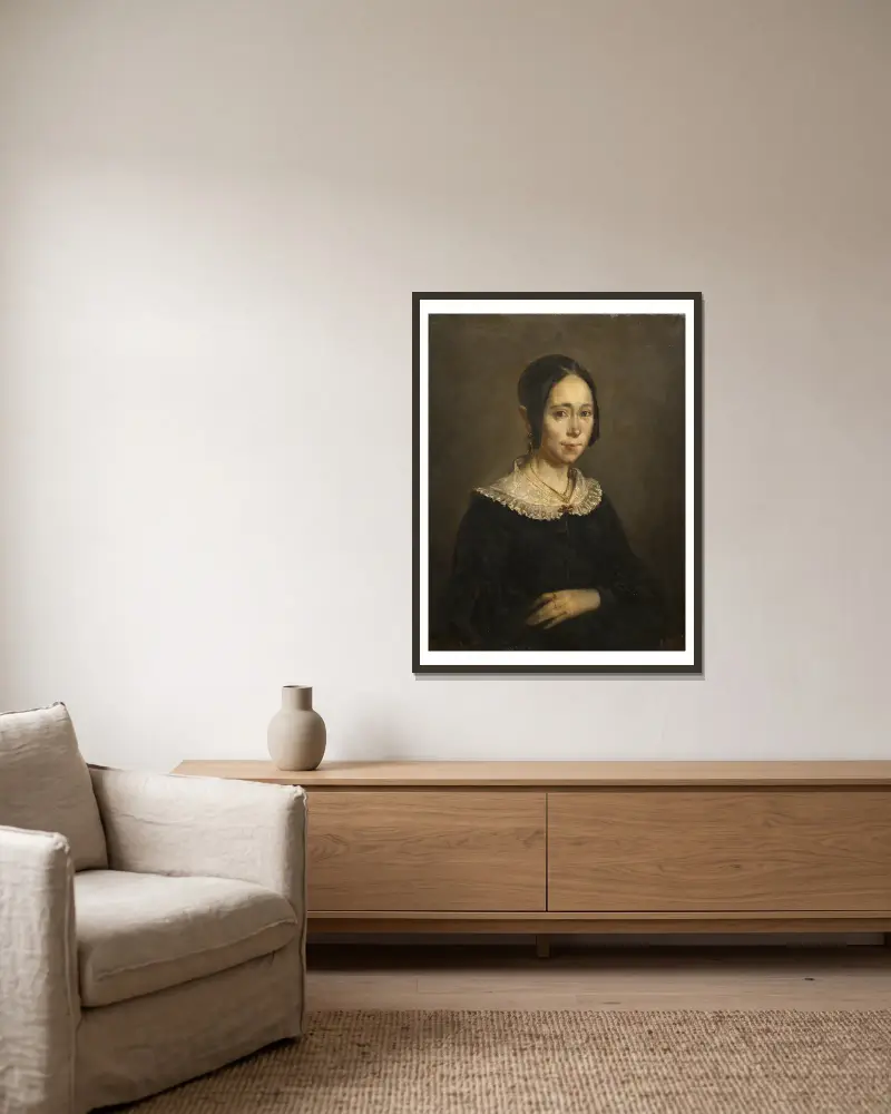 Madame Frigot av Jean-François Millet inramad på en vägg