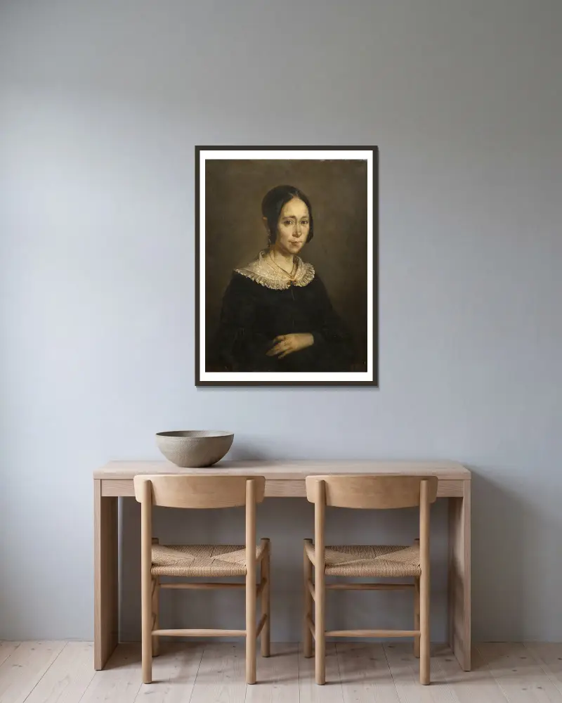 Madame Frigot av Jean-François Millet inramad på en vägg