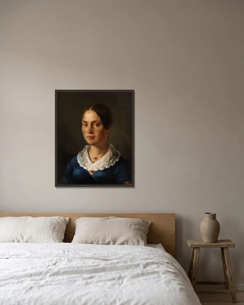 Portret madame Martin, Jean-François Millet w ramie na ścianie