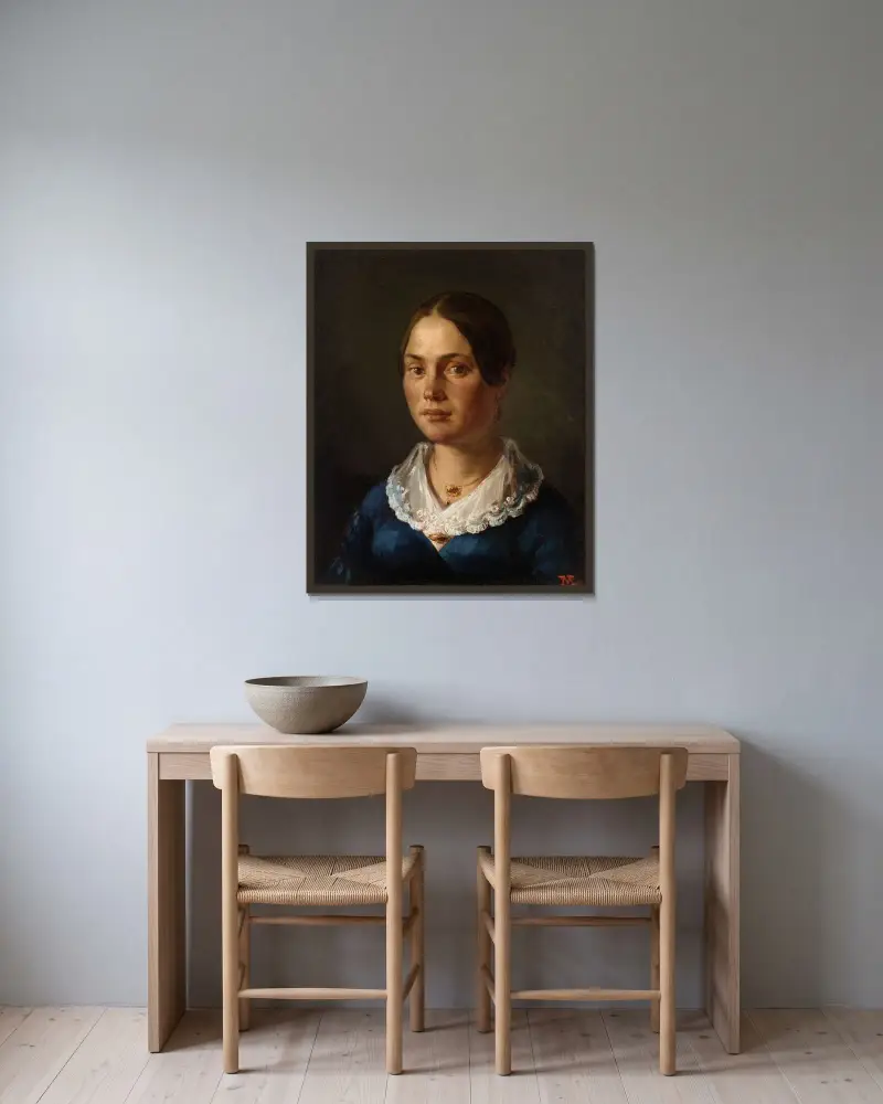 Portret madame Martin, Jean-François Millet w ramie na ścianie