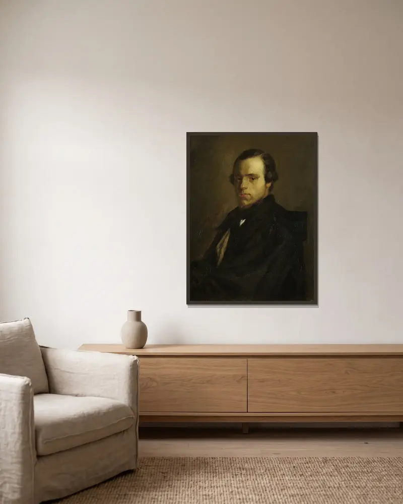 Porträtt av herr Le Courtois, konstnärens svåger av Jean-François Millet inramad på en vägg