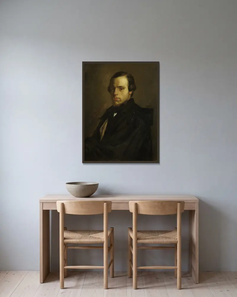 Porträtt av herr Le Courtois, konstnärens svåger av Jean-François Millet inramad på en vägg