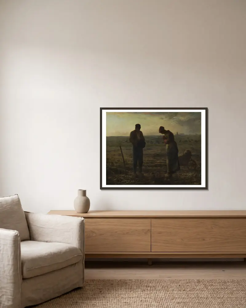 Anděl Páně, Jean-François Millet v rámu na stěně