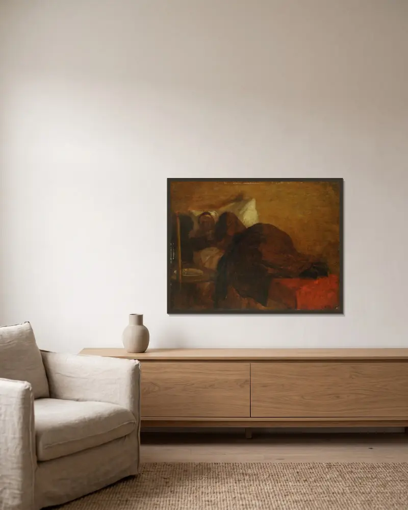 The Artist’s Wife av Jean-François Millet inramad på en vägg