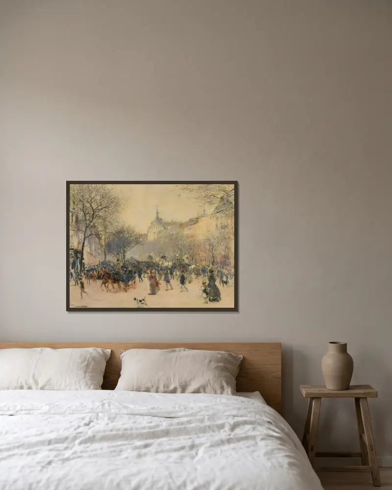 Le Carrefour Drouot v Paříži, Jean François Raffaëlli v rámu na stěně